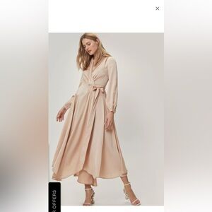 Elegant Cream Maxi Wrap Dress